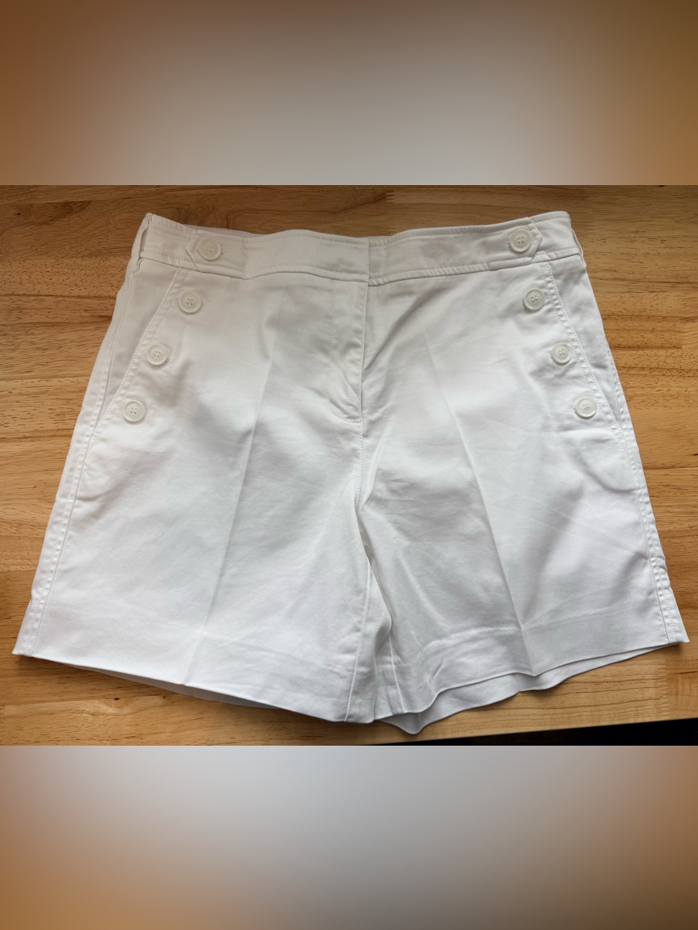 Chico's White Button-Trim Sailor Shorts